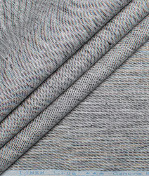 Linen Club 40 LEA Structured European Linen Suiting Fabric (White & Black)