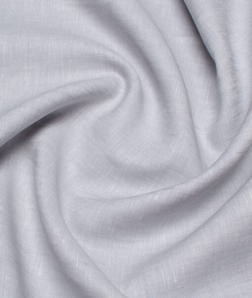Linen Club 40 LEA Solids European Linen Suiting Fabric (Light Grey)