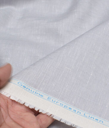Linen Club 40 LEA Solids European Linen Suiting Fabric (Light Grey)