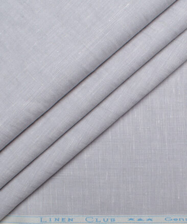 Linen Club 40 LEA Solids European Linen Suiting Fabric (Light Grey)