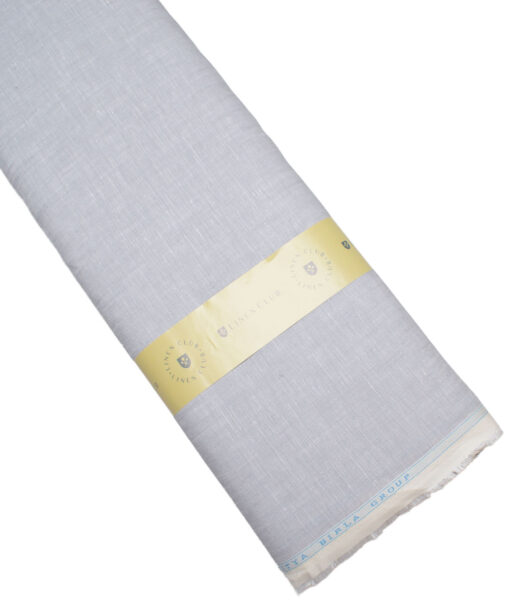 Linen Club 40 LEA Solids European Linen Suiting Fabric (Light Grey)