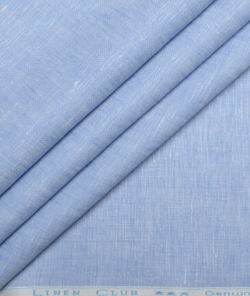 Linen Club 40 LEA Solids European Linen Suiting Fabric (Sky Blue)