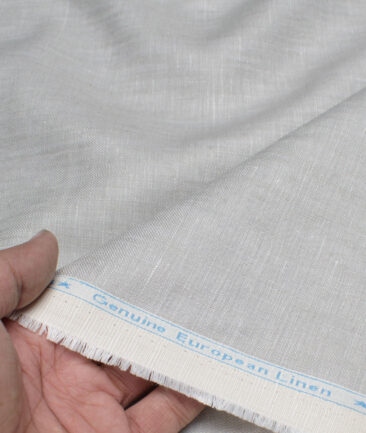 Linen Club 40 LEA Solids European Linen Suiting Fabric (Light Pistachios Grey)