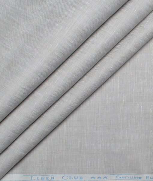 Linen Club 40 LEA Solids European Linen Suiting Fabric (Light Pistachios Grey)