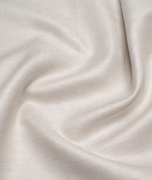 Linen Club 40 LEA Self Design European Linen Suiting Fabric (Almond Beige)