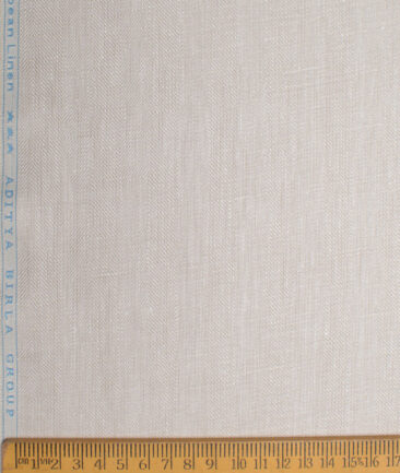 Linen Club 40 LEA Self Design European Linen Suiting Fabric (Almond Beige)