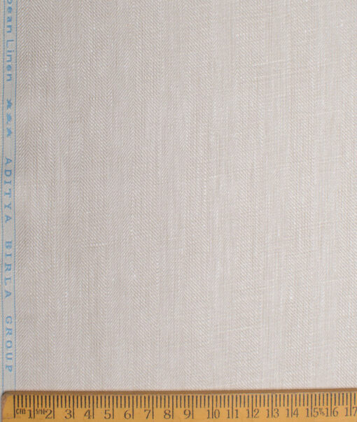 Linen Club 40 LEA Self Design European Linen Suiting Fabric (Almond Beige)