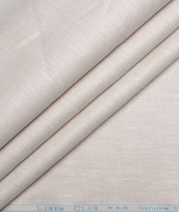 Linen Club 40 LEA Self Design European Linen Suiting Fabric (Almond Beige)