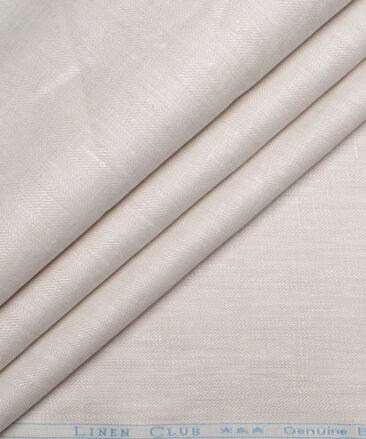 Linen Club 40 LEA Self Design European Linen Suiting Fabric (Almond Beige)