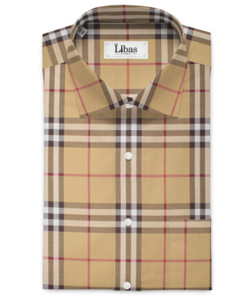 Premier Mills 2 Ply 50's Giza Cotton Checks Shirting Fabric (Harvest Gold)