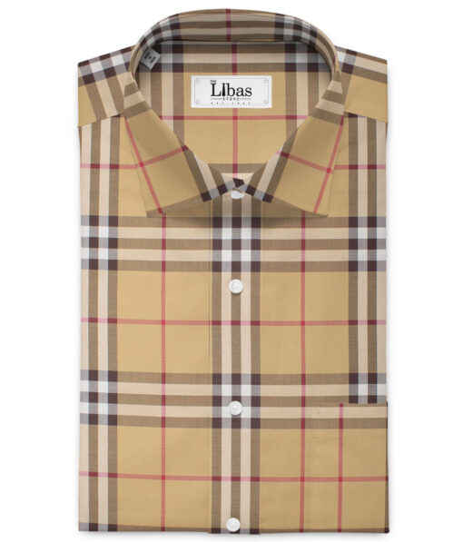Premier Mills 2 Ply 50's Giza Cotton Checks Shirting Fabric (Harvest Gold)