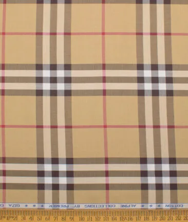 Premier Mills 2 Ply 50's Giza Cotton Checks Shirting Fabric (Harvest Gold)
