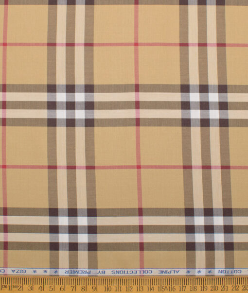 Premier Mills 2 Ply 50's Giza Cotton Checks Shirting Fabric (Harvest Gold)