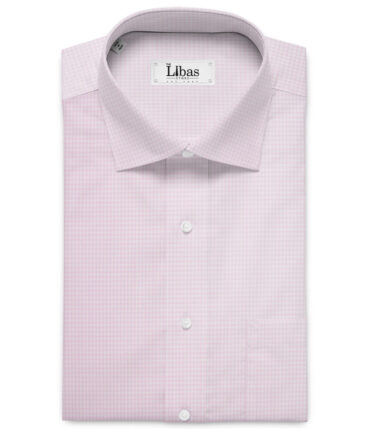 Premier Mills 2 Ply 50's Giza Cotton Checks Shirting Fabric (Pink)