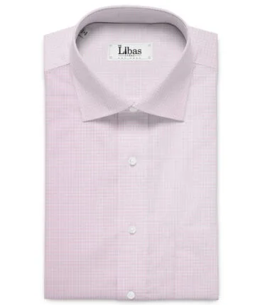 Premier Mills 2 Ply 50's Giza Cotton Checks Shirting Fabric (Pink)