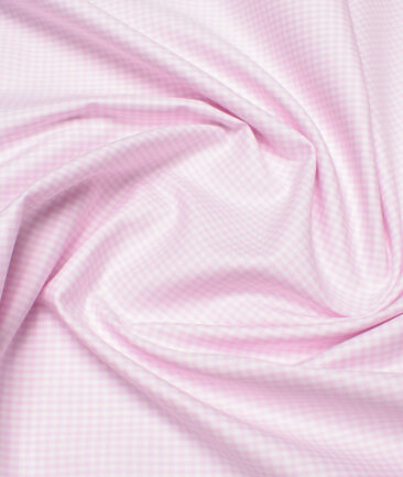 Premier Mills 2 Ply 50's Giza Cotton Checks Shirting Fabric (Pink)