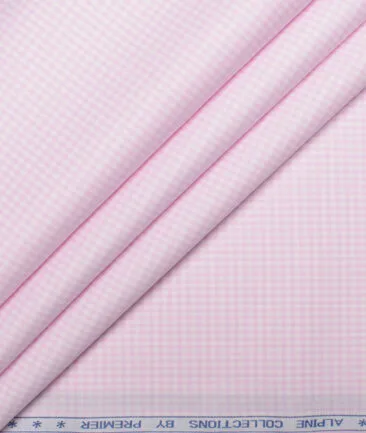 Premier Mills 2 Ply 50's Giza Cotton Checks Shirting Fabric (Pink)