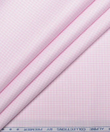 Premier Mills 2 Ply 50's Giza Cotton Checks Shirting Fabric (Pink)