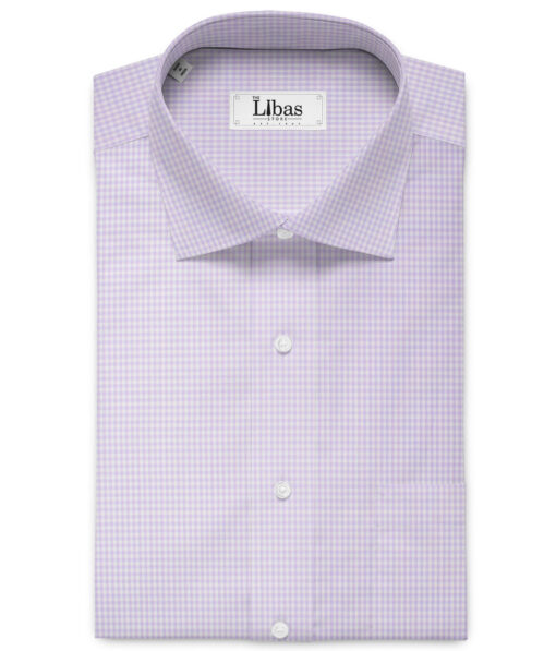 Premier Mills 2 Ply 50's Giza Cotton Checks Shirting Fabric (Light Purple)