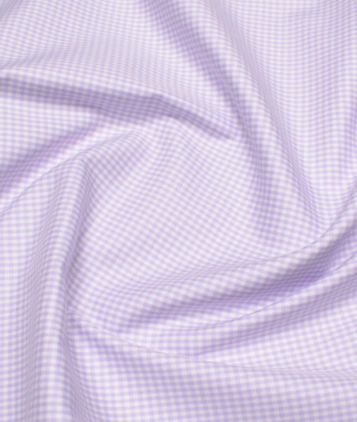 Premier Mills 2 Ply 50's Giza Cotton Checks Shirting Fabric (Light Purple)