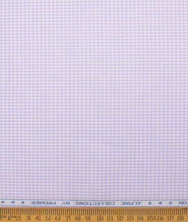 Premier Mills 2 Ply 50's Giza Cotton Checks Shirting Fabric (Light Purple)