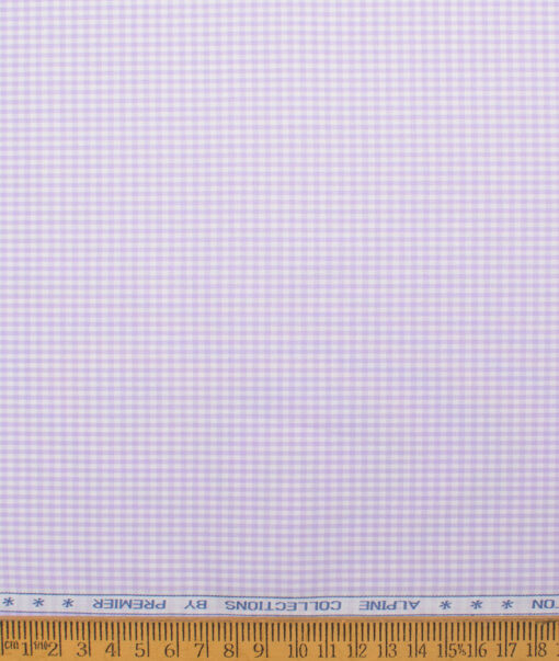 Premier Mills 2 Ply 50's Giza Cotton Checks Shirting Fabric (Light Purple)
