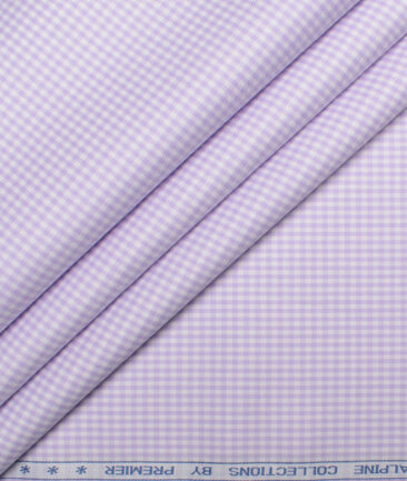 Premier Mills 2 Ply 50's Giza Cotton Checks Shirting Fabric (Light Purple)