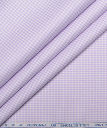 Premier Mills 2 Ply 50's Giza Cotton Checks Shirting Fabric (Light Purple)