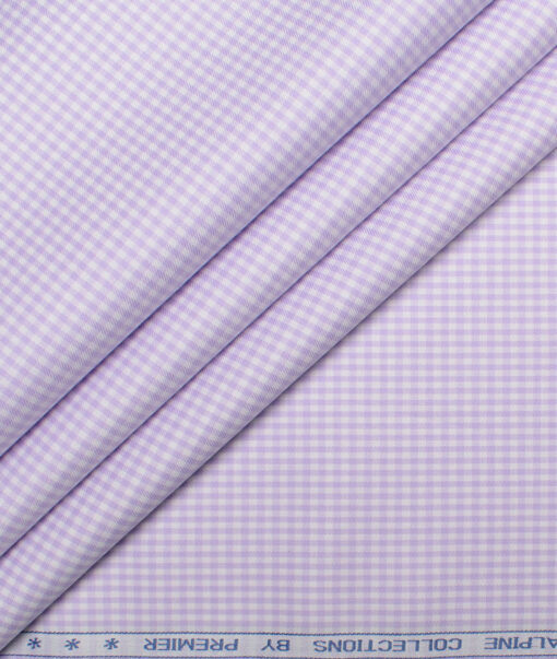 Premier Mills 2 Ply 50's Giza Cotton Checks Shirting Fabric (Light Purple)