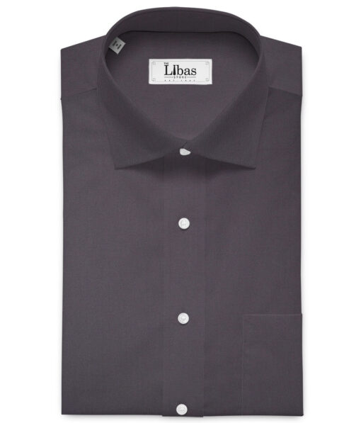 Luhtai  Cotton Solids Shirting Fabric (Dark Grey)