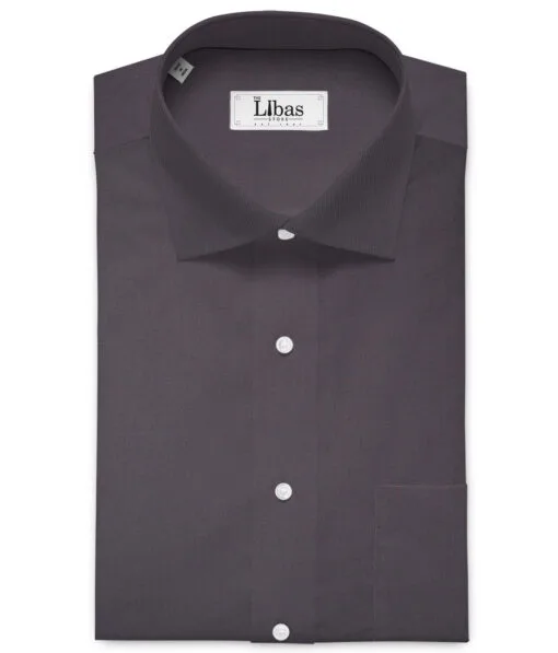 Luhtai  Cotton Solids Shirting Fabric (Dark Grey)