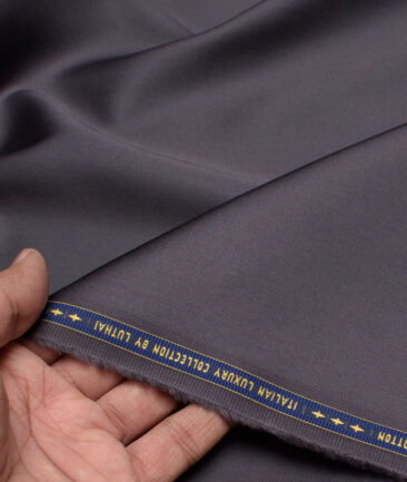 Luhtai  Cotton Solids Shirting Fabric (Dark Grey)