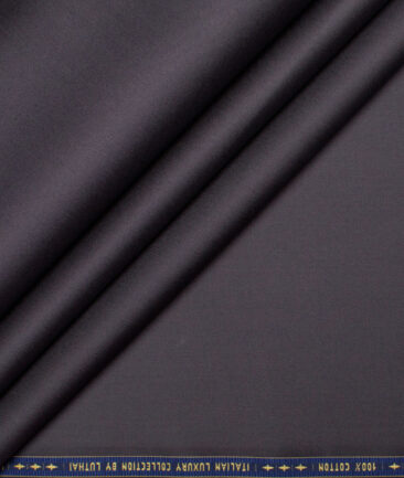 Luhtai  Cotton Solids Shirting Fabric (Dark Grey)