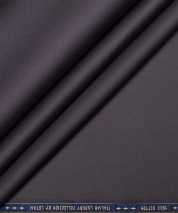 Luhtai  Cotton Solids Shirting Fabric (Dark Grey)