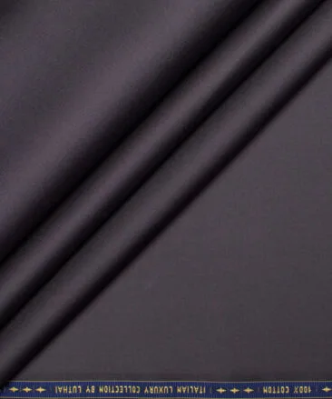 Luhtai  Cotton Solids Shirting Fabric (Dark Grey)