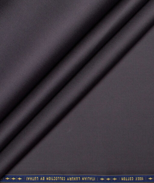 Luhtai  Cotton Solids Shirting Fabric (Dark Grey)
