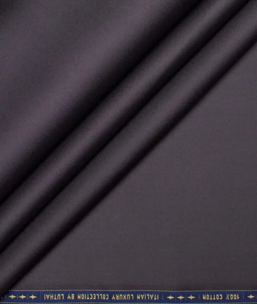 Luhtai  Cotton Solids Shirting Fabric (Dark Grey)