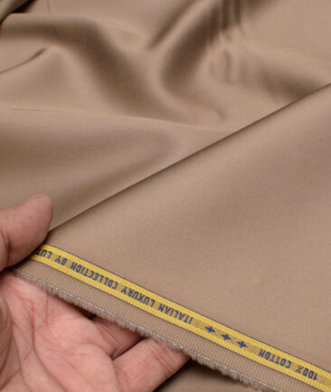 Luhtai  Cotton Solids Shirting Fabric (Pale Taupe Brown)