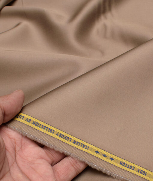 Luhtai  Cotton Solids Shirting Fabric (Pale Taupe Brown)