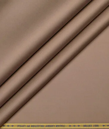 Luhtai  Cotton Solids Shirting Fabric (Pale Taupe Brown)