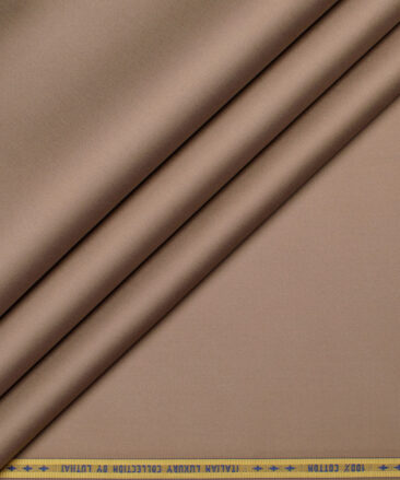 Luhtai  Cotton Solids Shirting Fabric (Pale Taupe Brown)