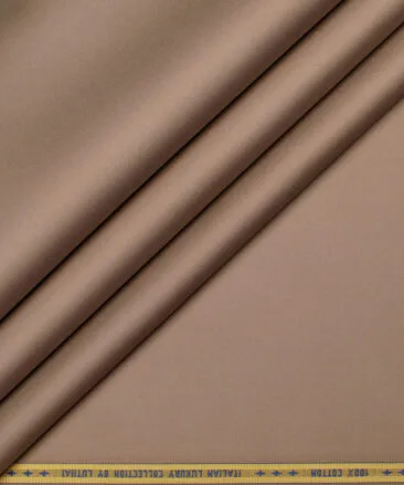 Luhtai  Cotton Solids Shirting Fabric (Pale Taupe Brown)
