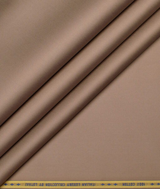 Luhtai  Cotton Solids Shirting Fabric (Pale Taupe Brown)