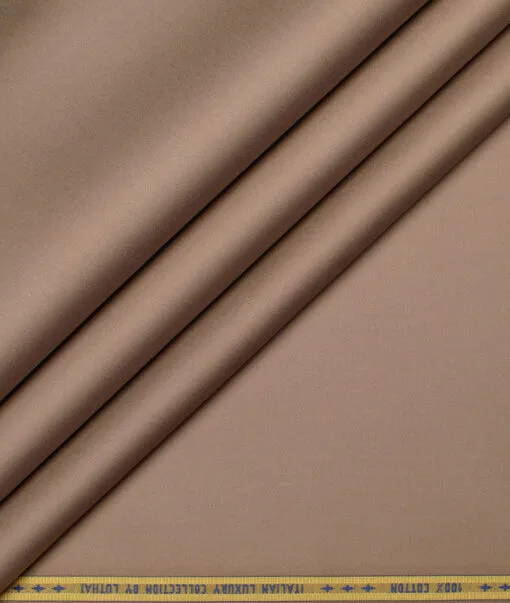 Luhtai  Cotton Solids Shirting Fabric (Pale Taupe Brown)