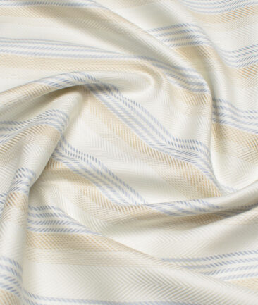 Tessitura Monti  Giza Cotton Striped Shirting Fabric (Cream)