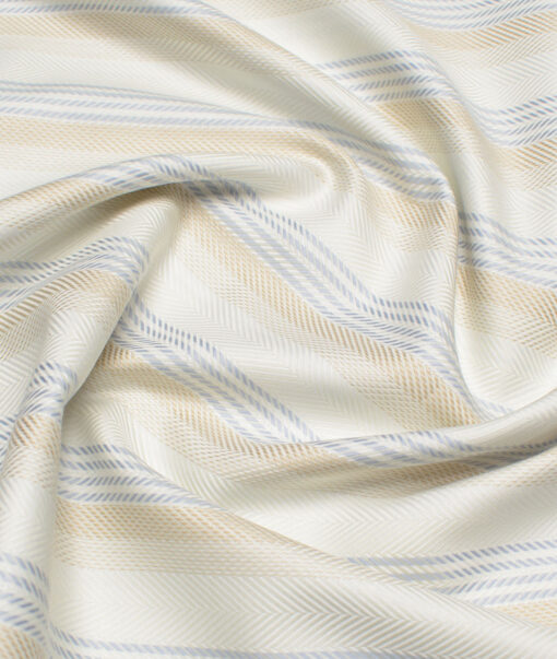 Tessitura Monti  Giza Cotton Striped Shirting Fabric (Cream)