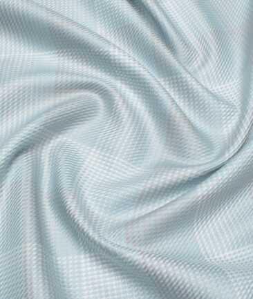 Tessitura Monti  Giza Cotton Checks Shirting Fabric (Mint Blue)