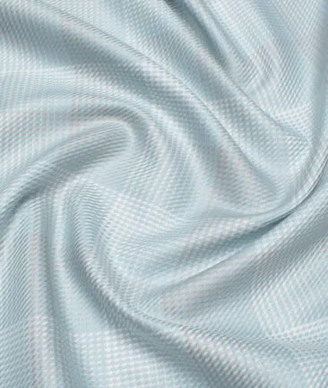 Tessitura Monti  Giza Cotton Checks Shirting Fabric (Mint Blue)