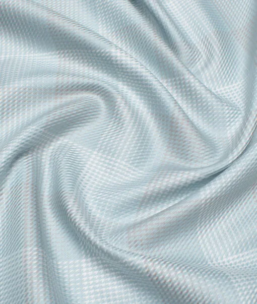 Tessitura Monti  Giza Cotton Checks Shirting Fabric (Mint Blue)