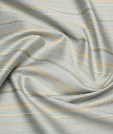 Tessitura Monti 2 Ply 70's Giza Cotton Striped Shirting Fabric (Hampton Green)